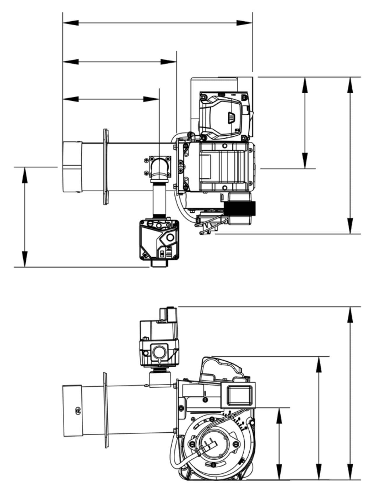 Beckett: CG4 Gas Burner 80 to 250 MBH | AC Power - Technical Drawing 1