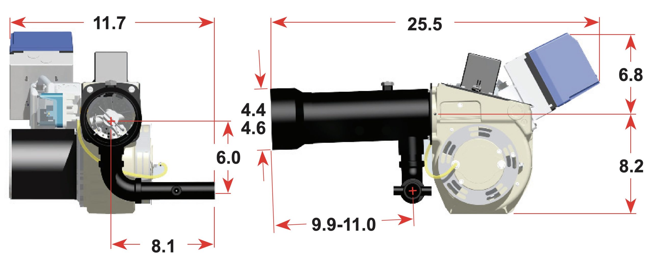 Beckett: CG10 Gas Burner 300 to 1,200 MBH | AC Power - Technical Drawing 1