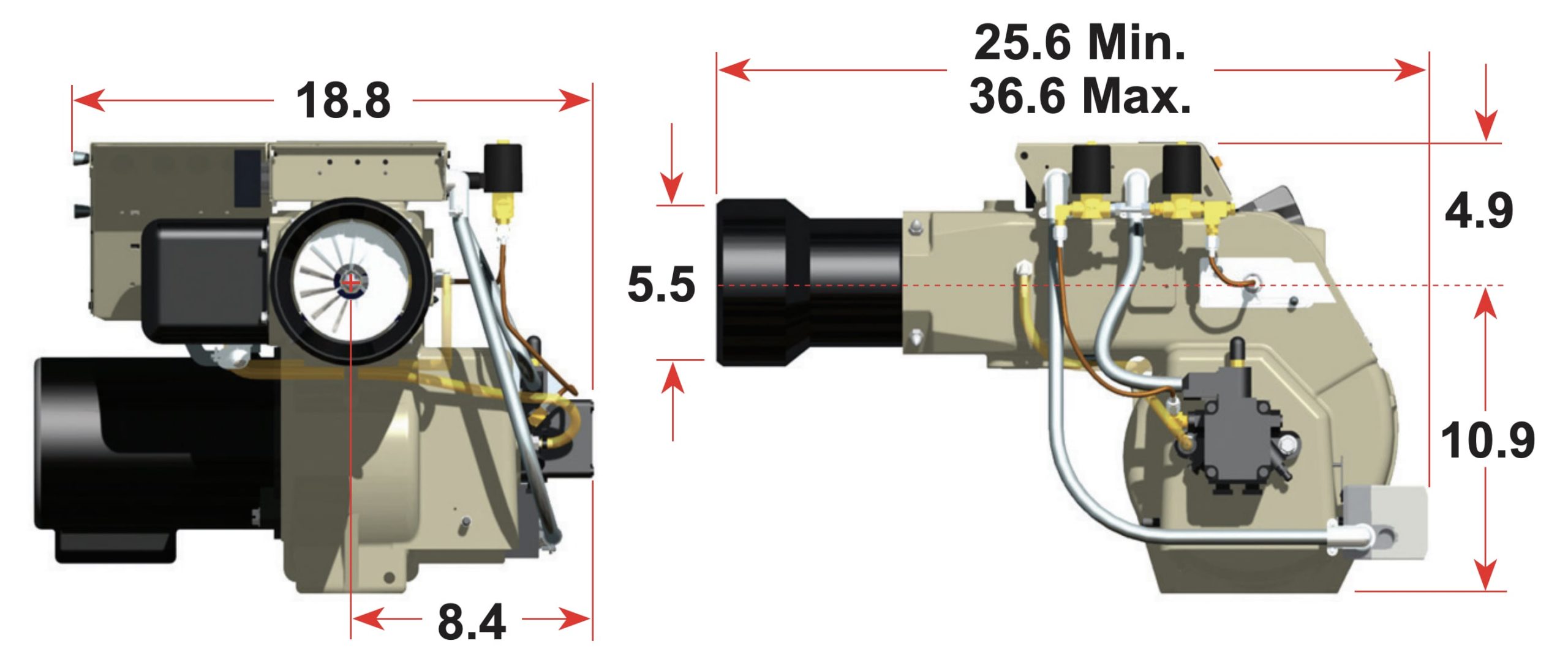 Beckett: CF1000 Oil Burner 4.00 to 10.00 GPH | AC Power - Technical Drawing 1