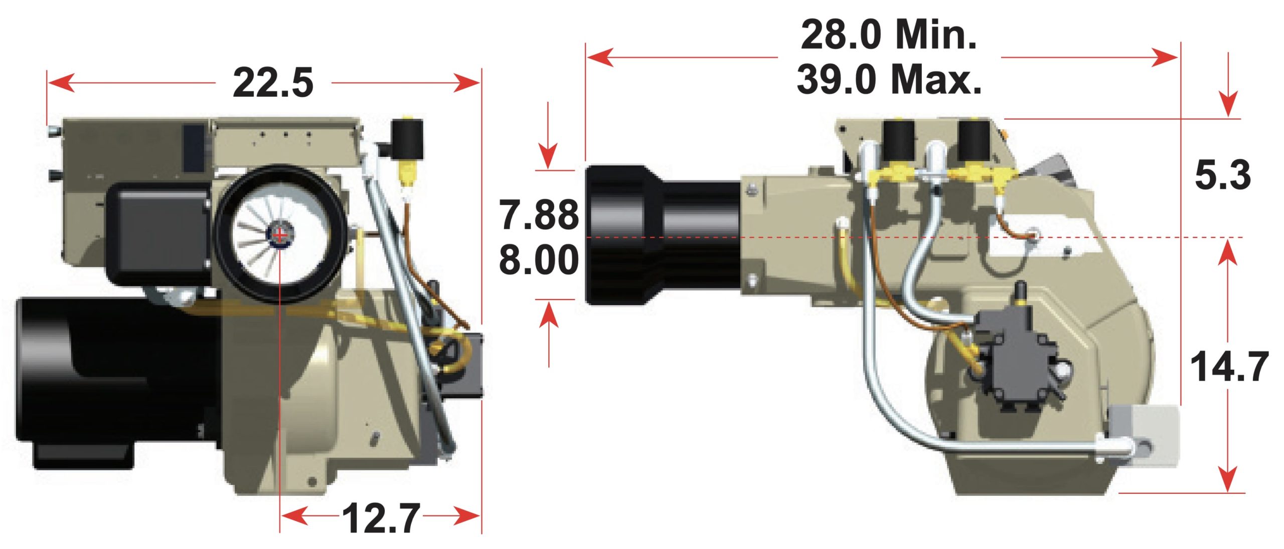 Beckett: CF3500 Oil Burner 17.00 to 35.00 GPH | AC Power - Technical Drawing 1