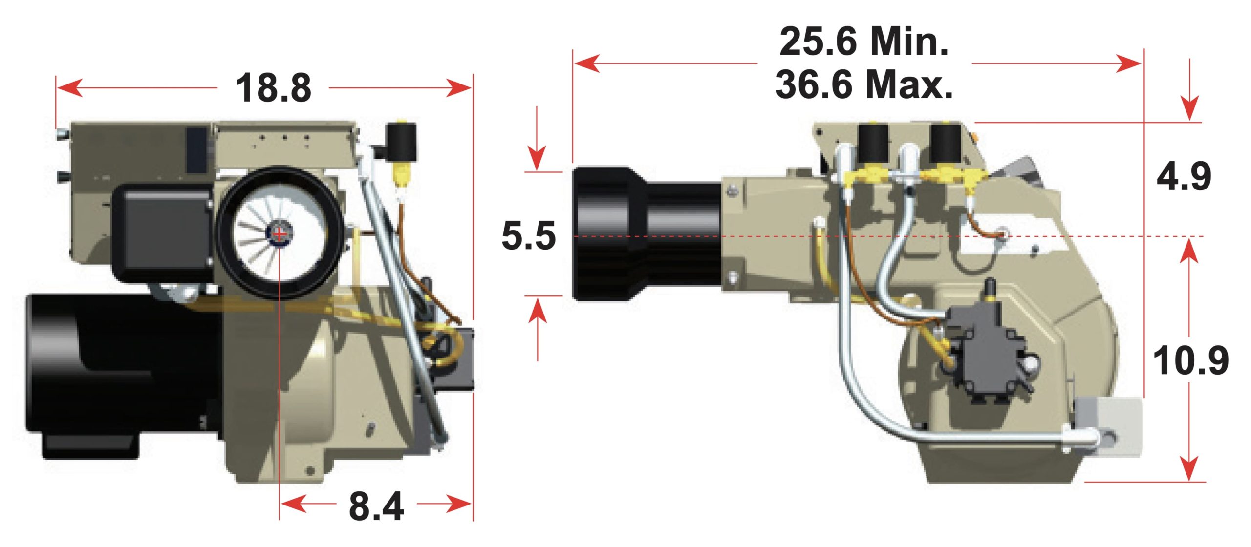 Beckett: CF1400 Oil Burner 4.00 to 13.60 GPH | AC Power - Technical Drawing 1