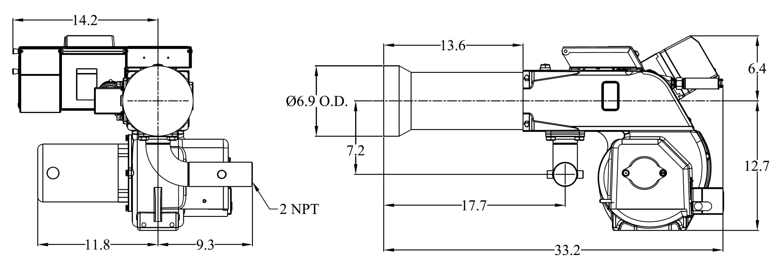 Beckett: CG25 Gas Burner 990 to 2,700 MBH | AC Power - Technical Drawing 1