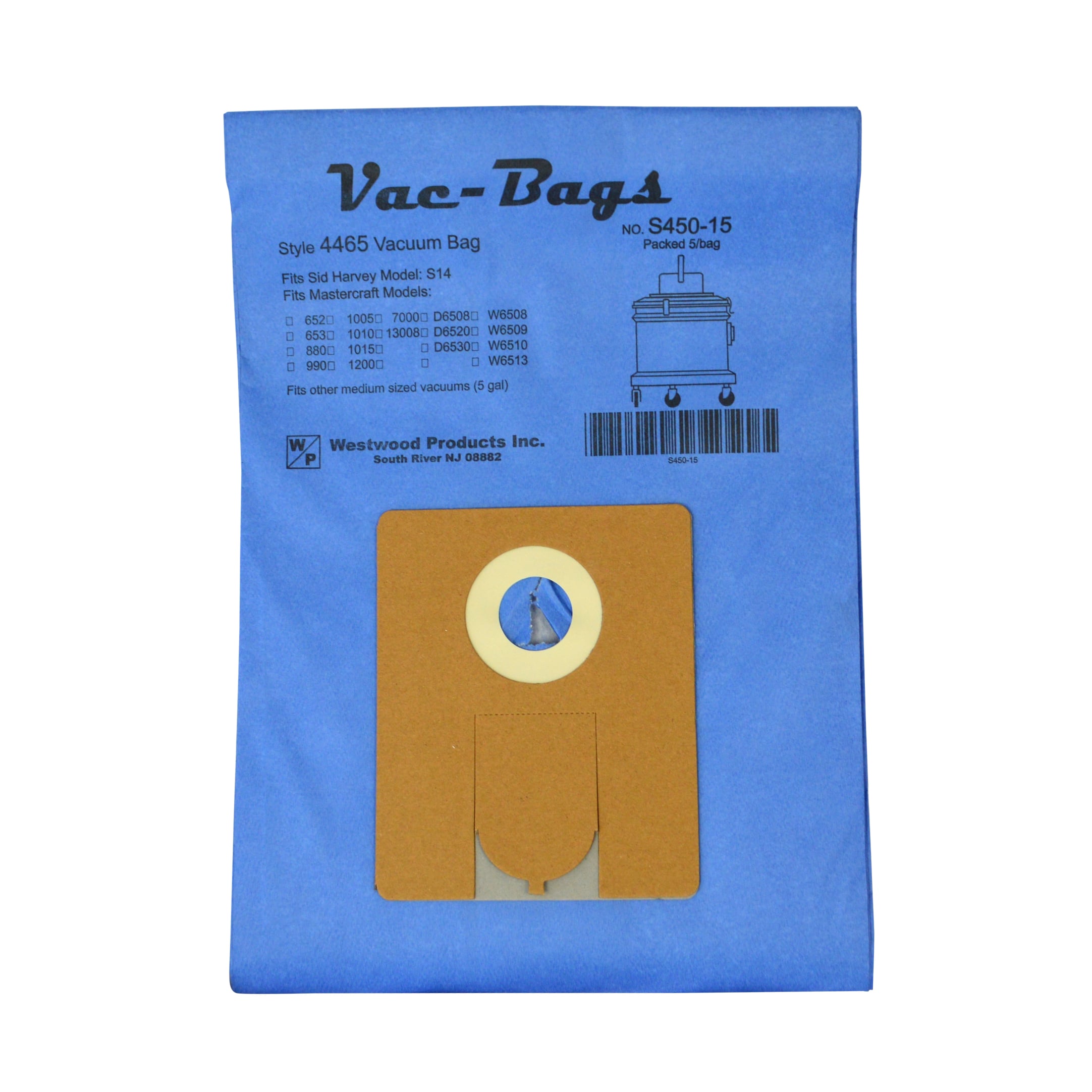 Beckett: Vacuum Cleaner Bags - Style 4465 (5 gal) | S450-15
