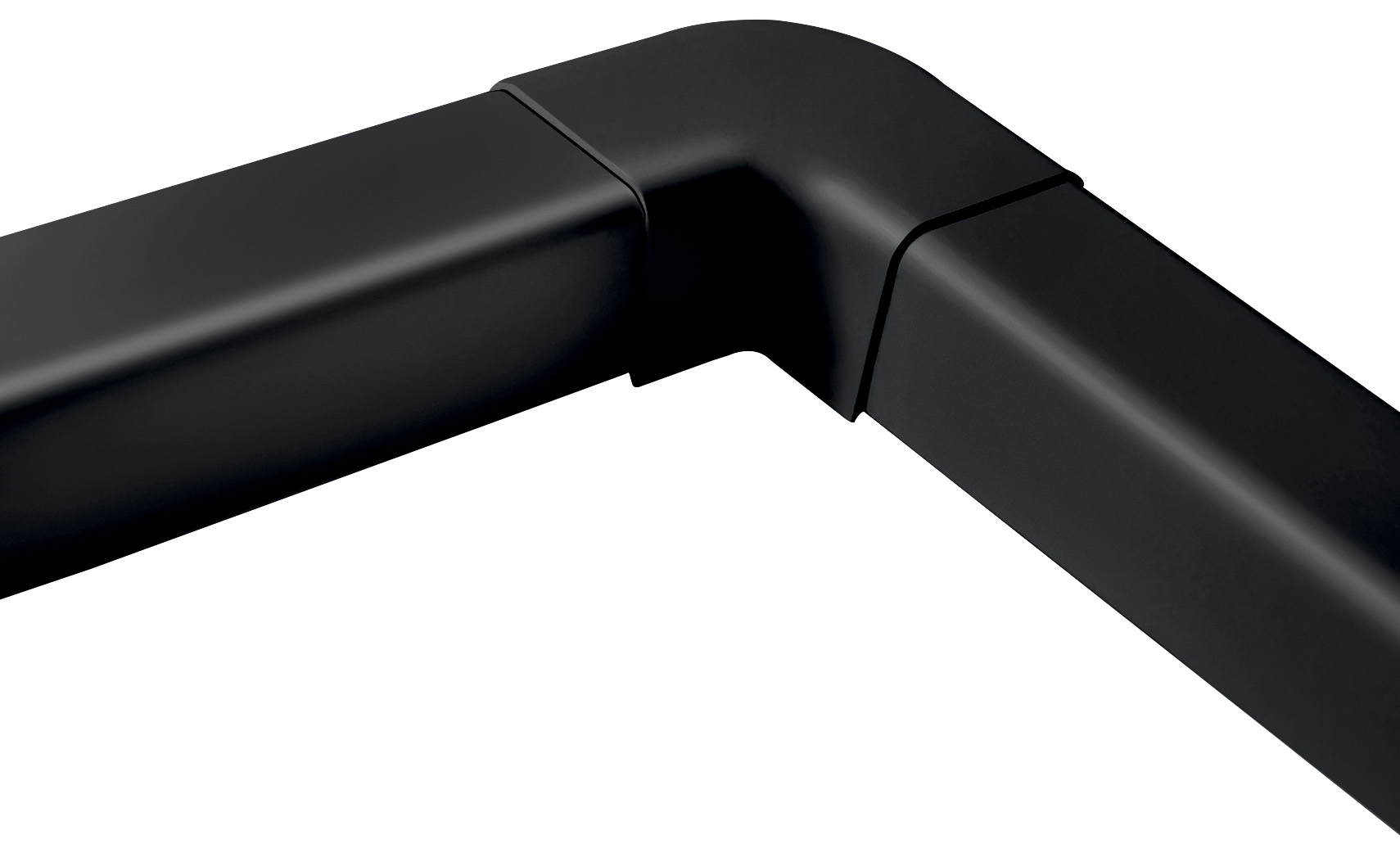 Flat elbow 90° 80mm blk
