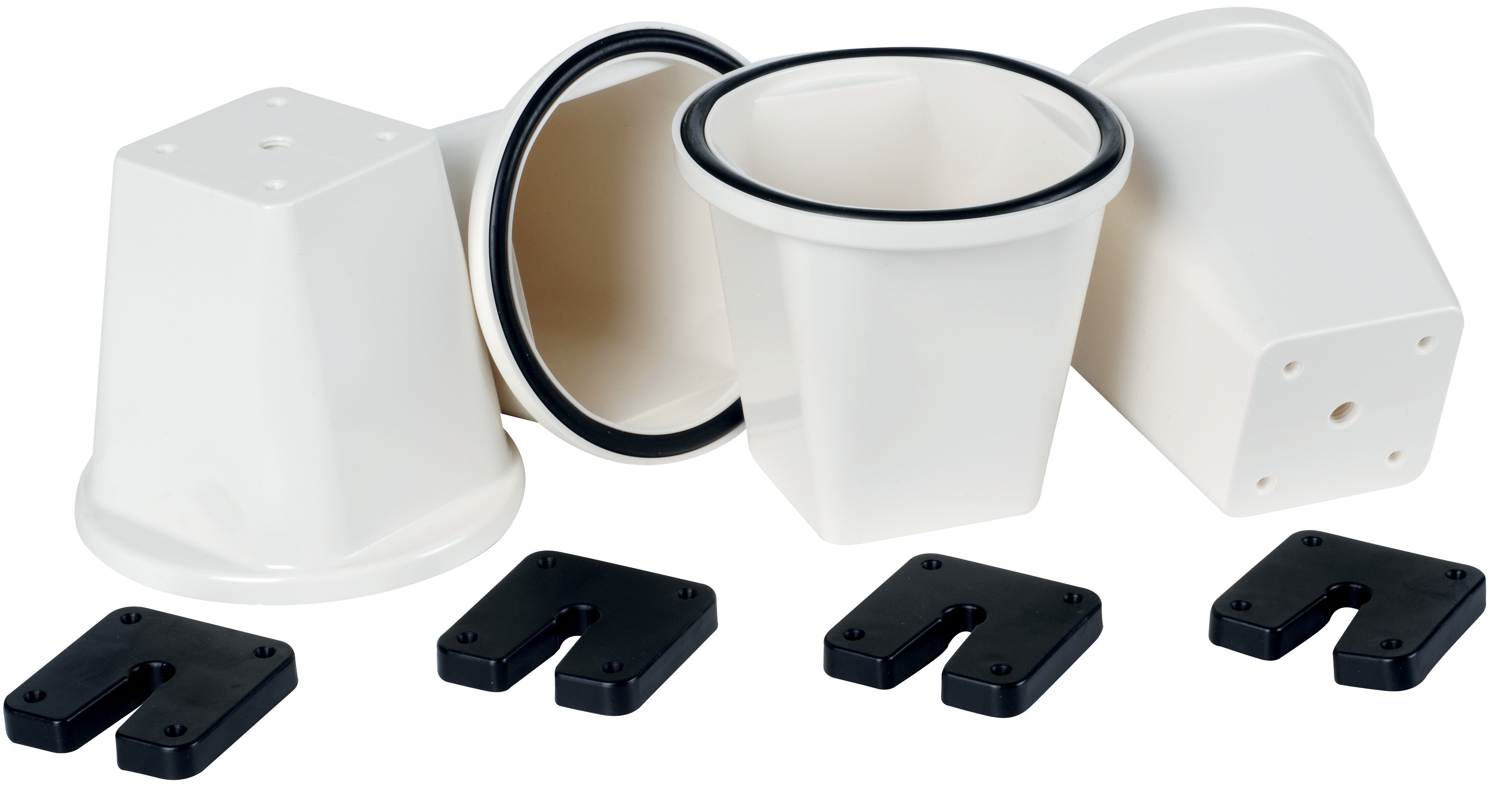 White PVC cylinder support (set of 4)