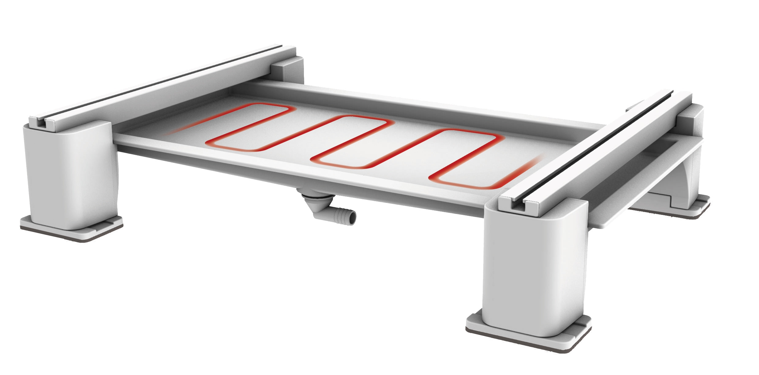 Condensate pan on stand 790x548 with heating resistor