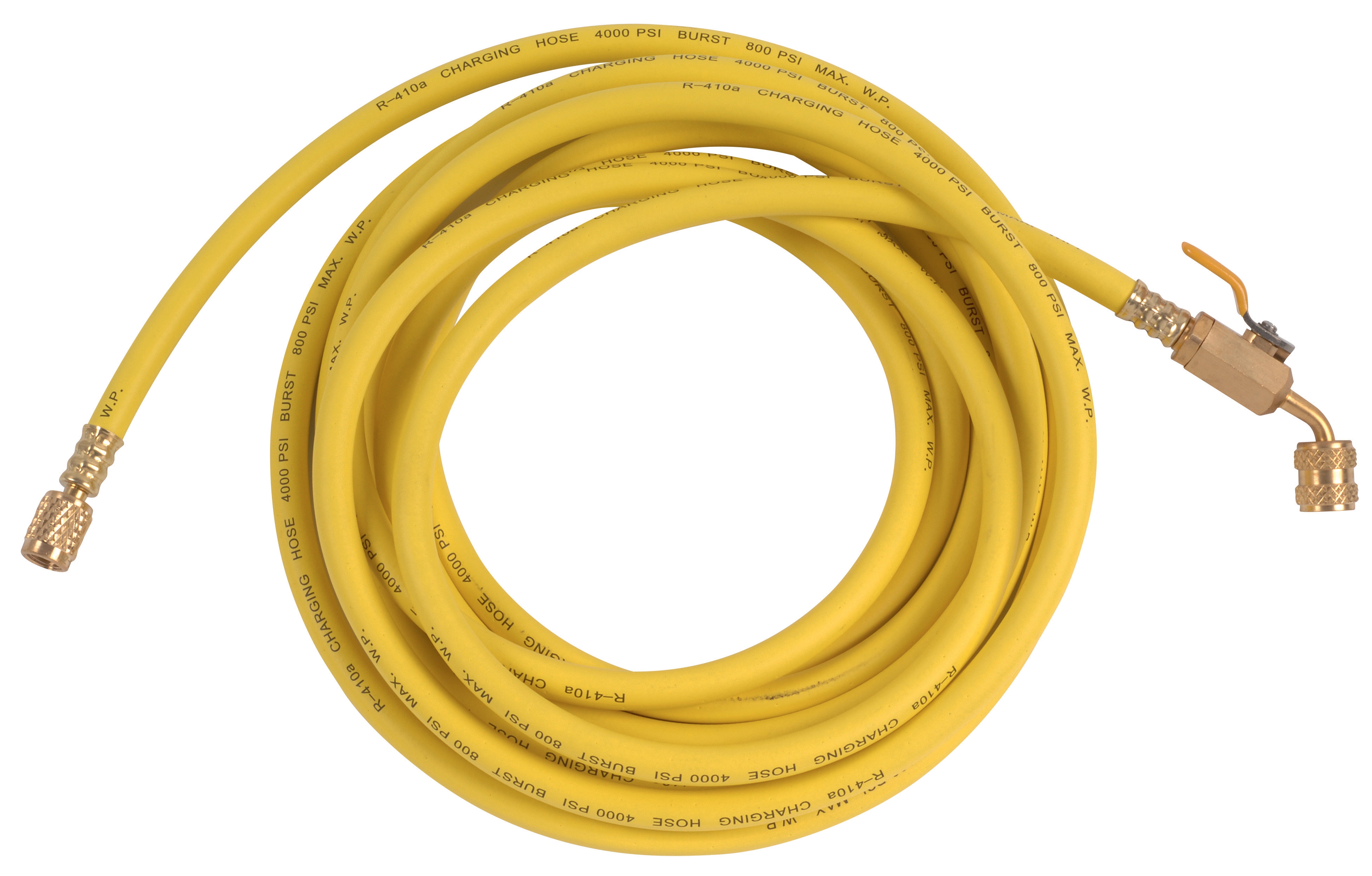 Hose 5m + yellow valve 1/4" - 1/4"