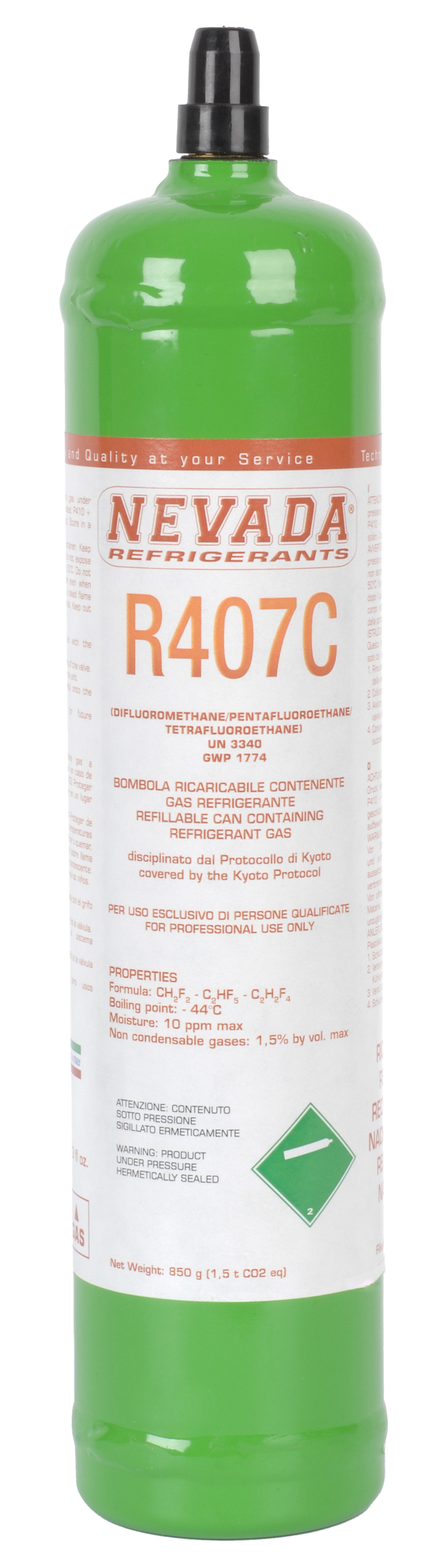 Refrigerant bottle R407C 900 GR (including deposit)