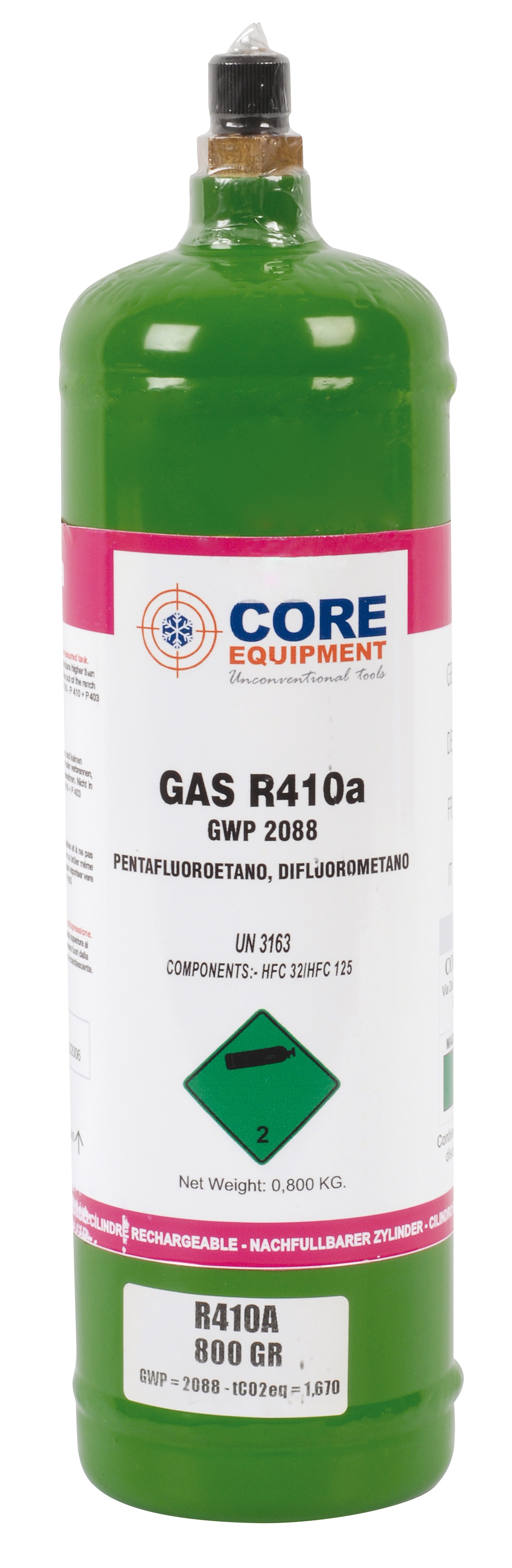 Refrigerant bottle R410A 800 GR (including deposit)