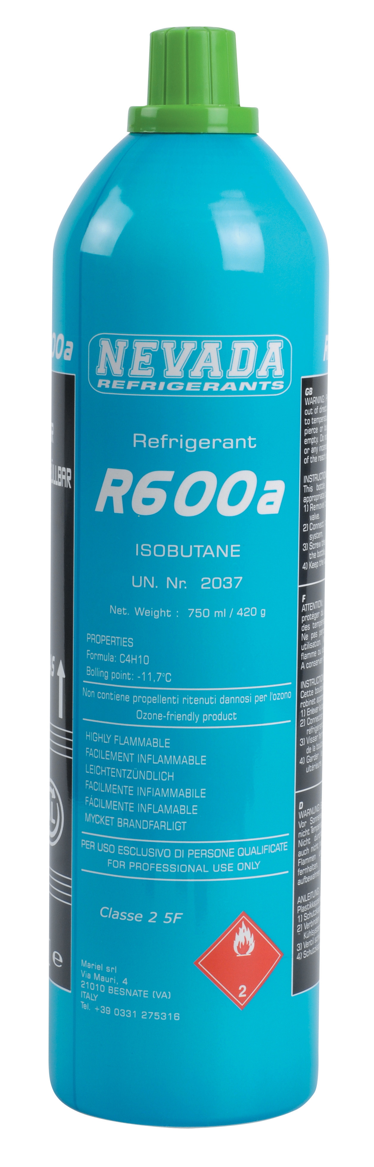 Isobutane refrigerant bottle R600 420 GR (including deposit)