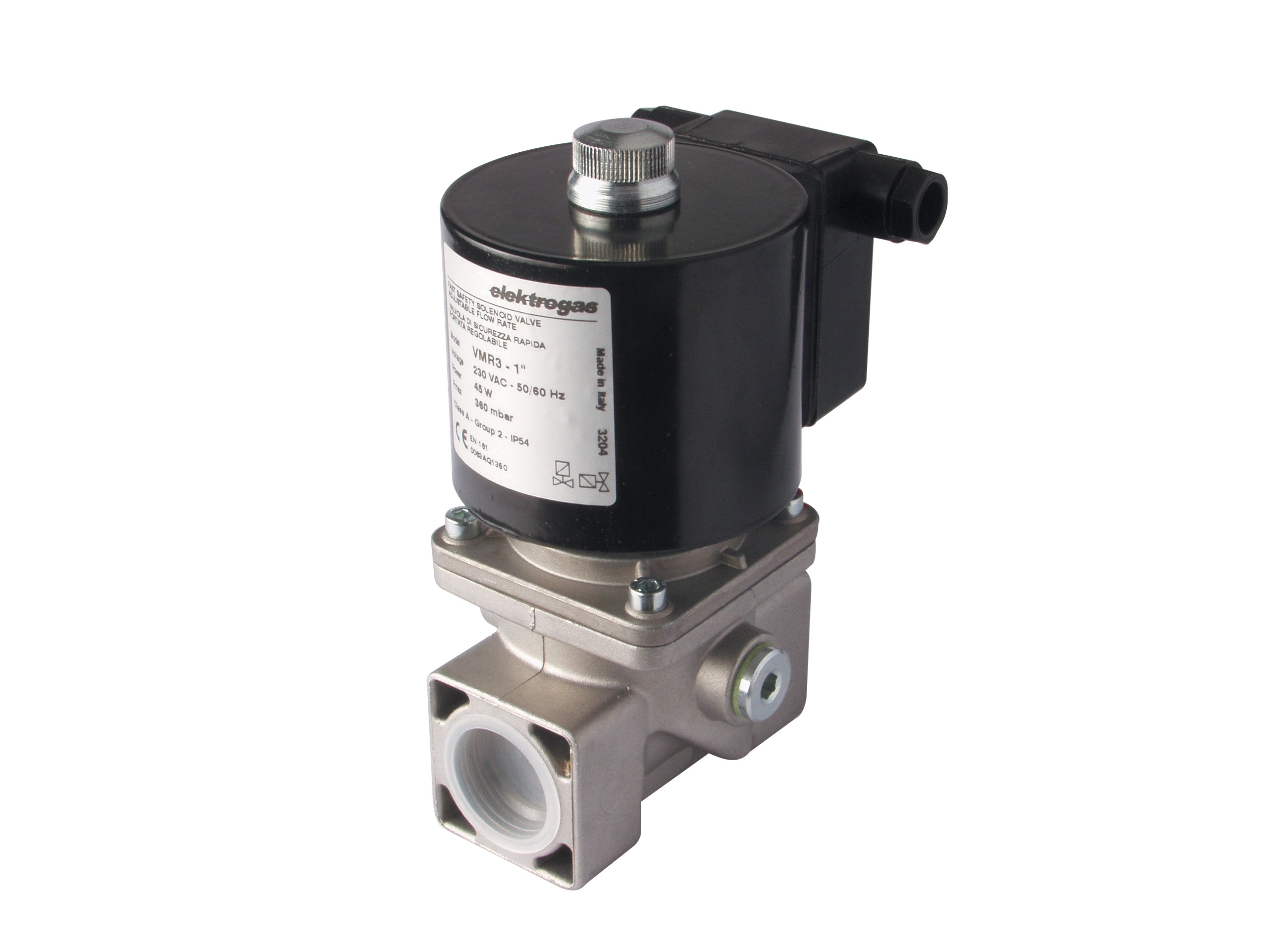 Solenoid valve VRA 82 flanges DN 80 200 Mbar