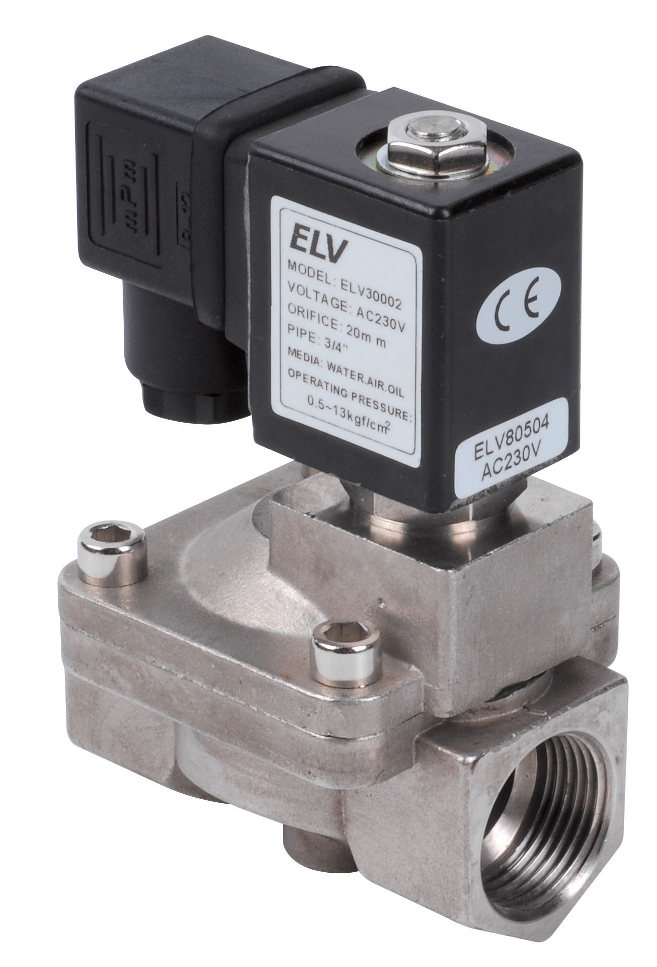 Stainless steel solenoid valve D.3/8 NF 230V