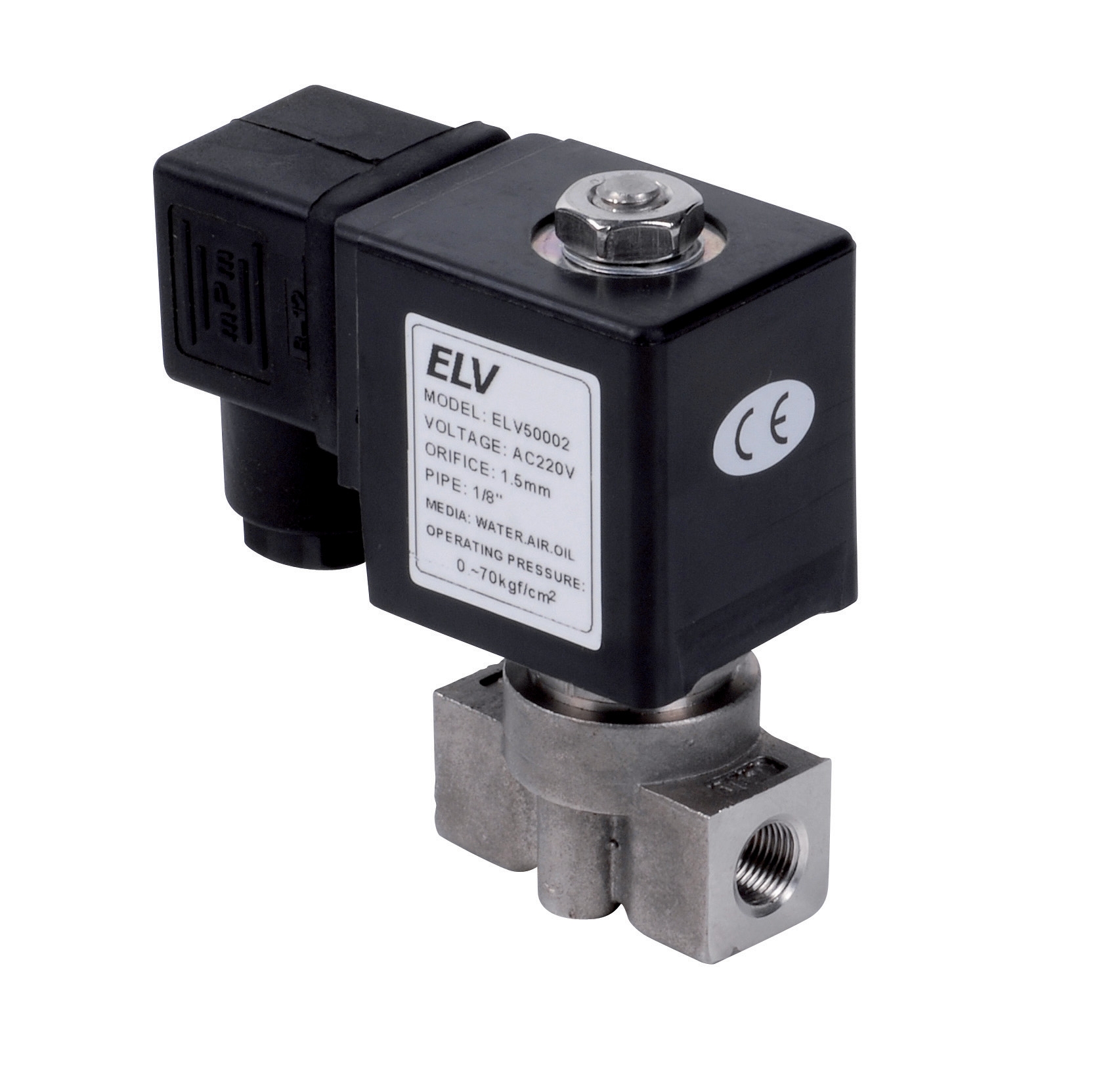 Stainless solenoid valve D1/4 NF 230V 70 bar