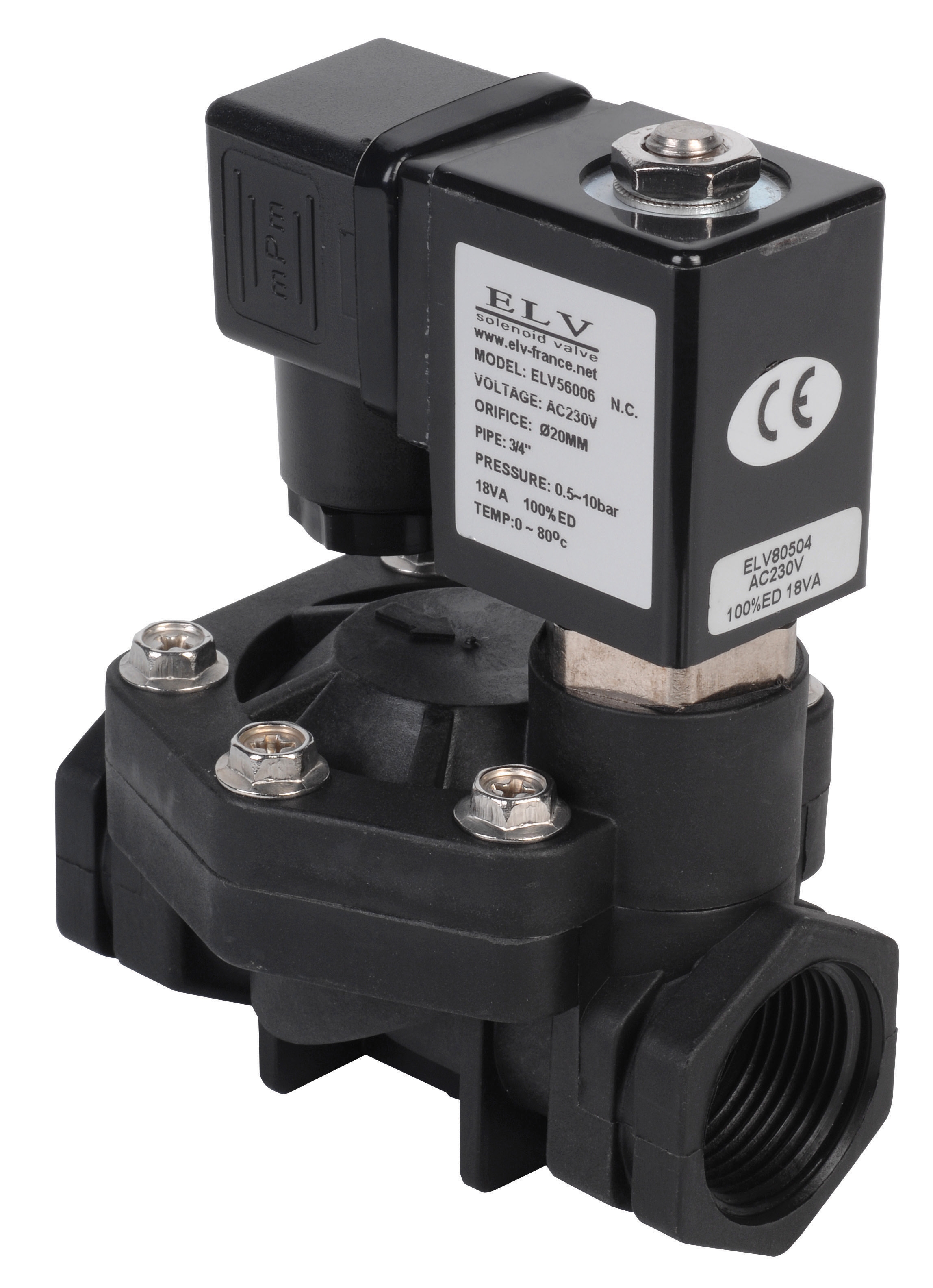 Plastic solenoid valve D.1"1/4 NF 230V