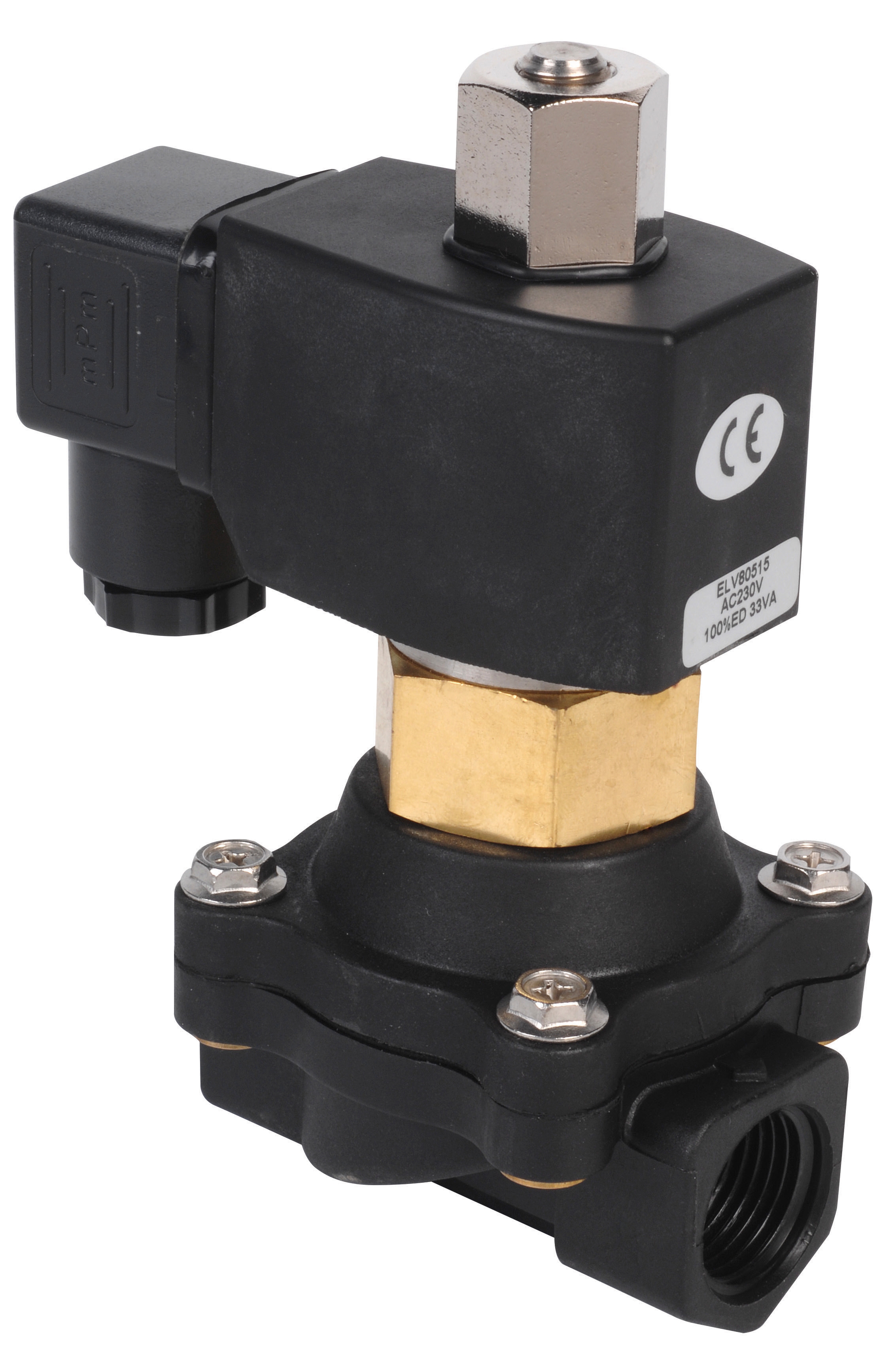 Plastic solenoid valve DN 1" NO 230V