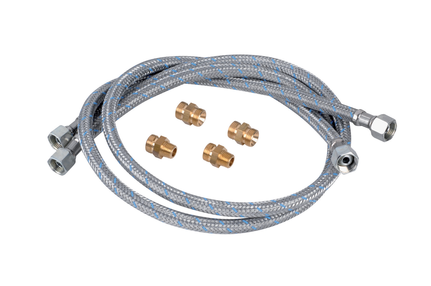 Universal fuel hose kit 2 straight hoses - 4 fittings