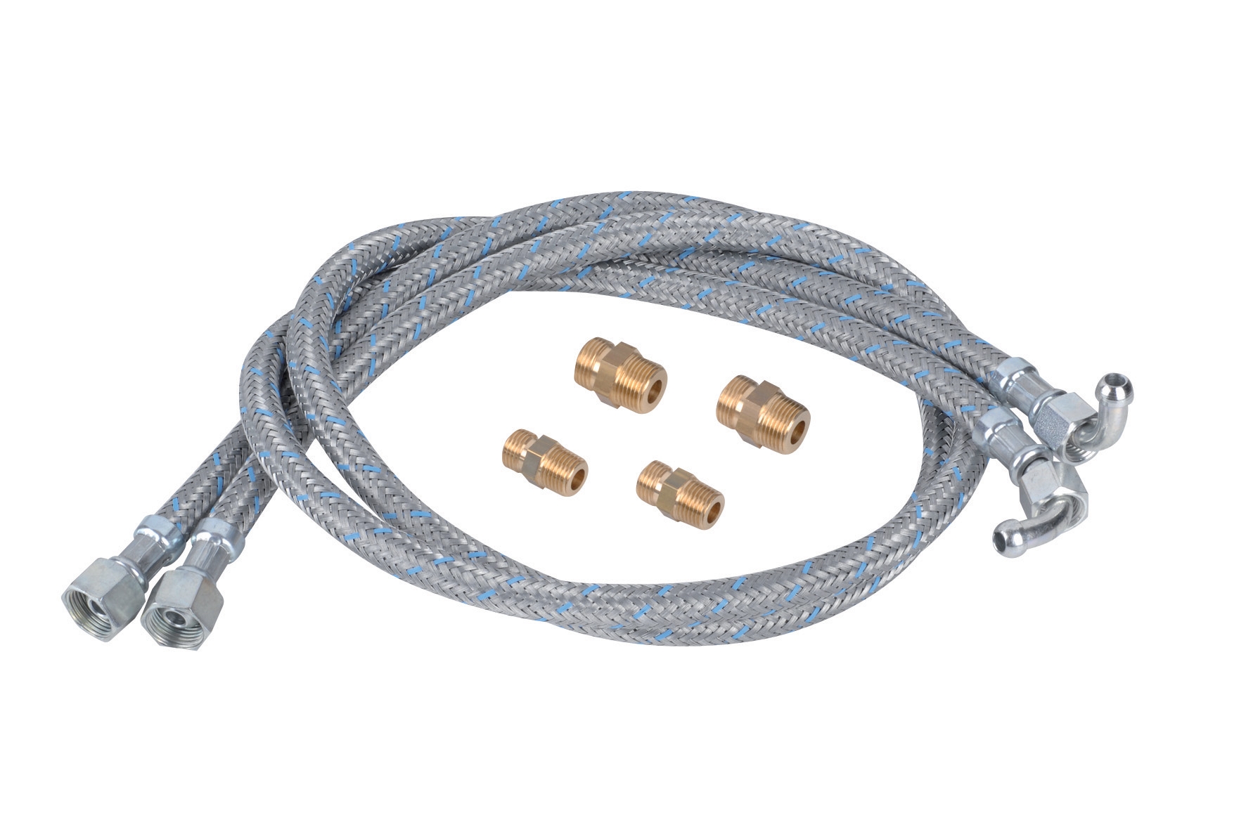 Universal fuel hose kit 2 bent hoses - 4 connectors