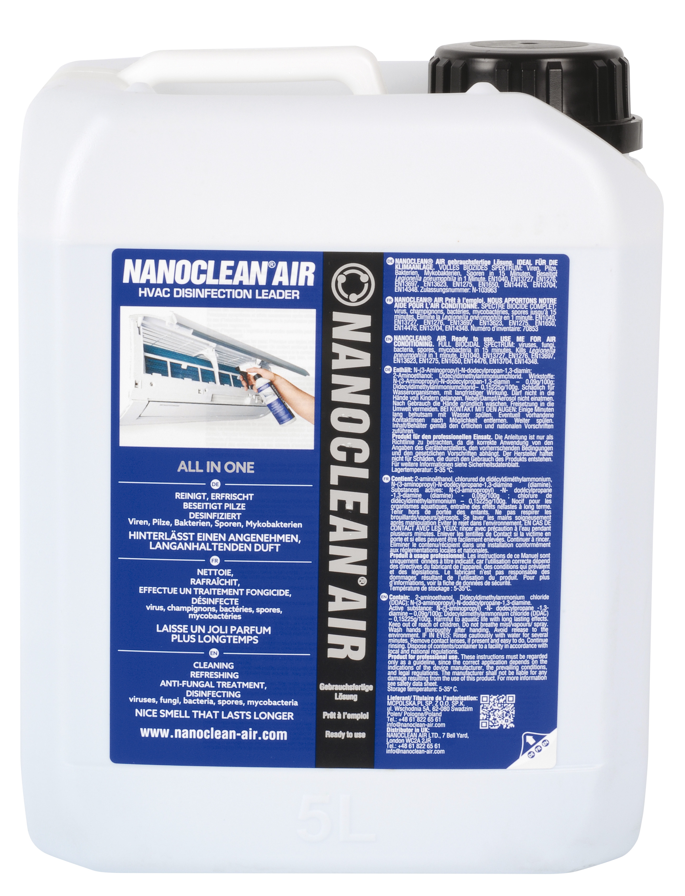 Nanoclean air - 5L canister disinfectant evaporator lavender