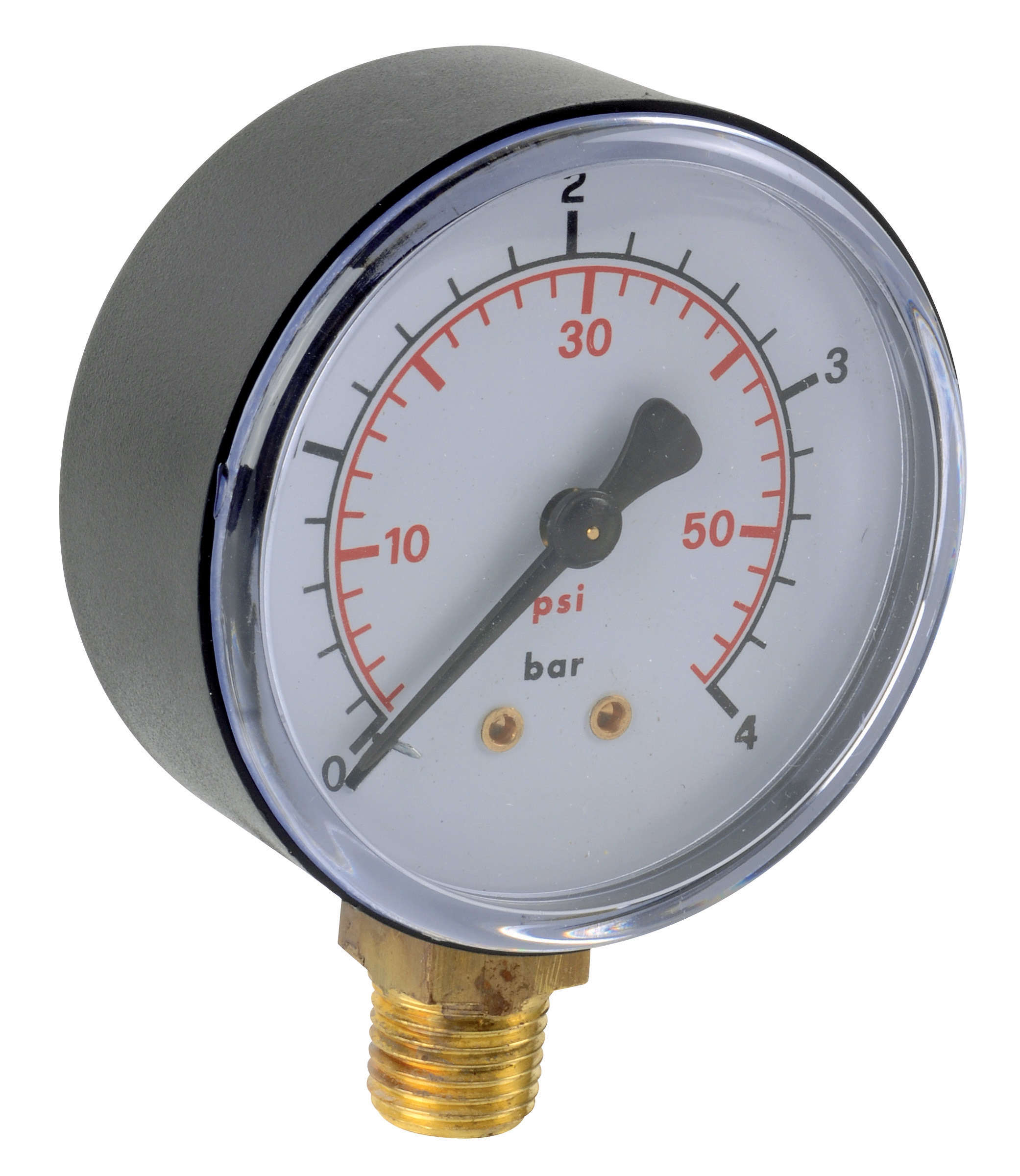 Pressure gauge ABS green D50 0/+4bar G1/4