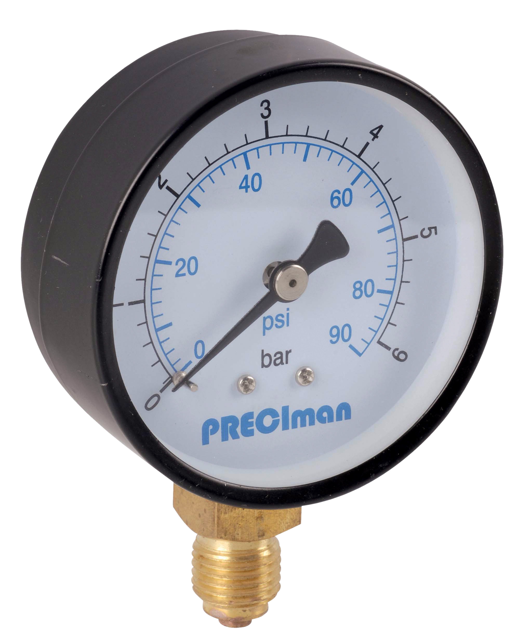 Steel manometer green D63 0/+4bar G1/4