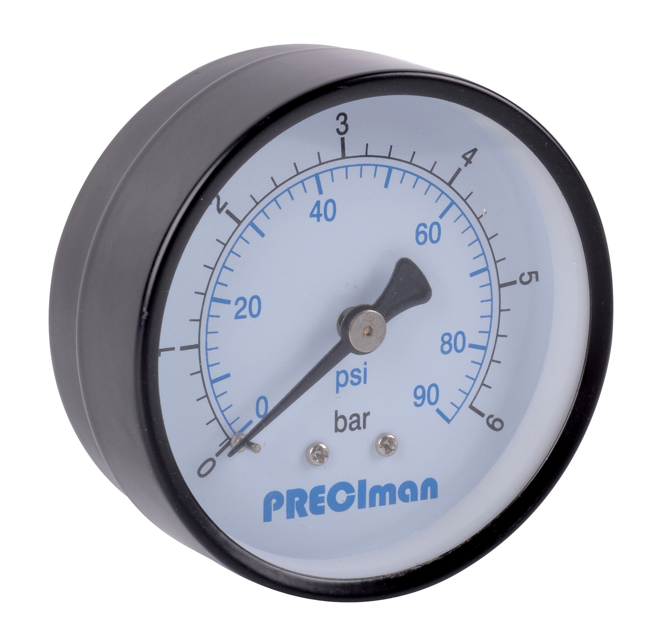 Steel axial pressure gauge D63 0/+16bar G1/4