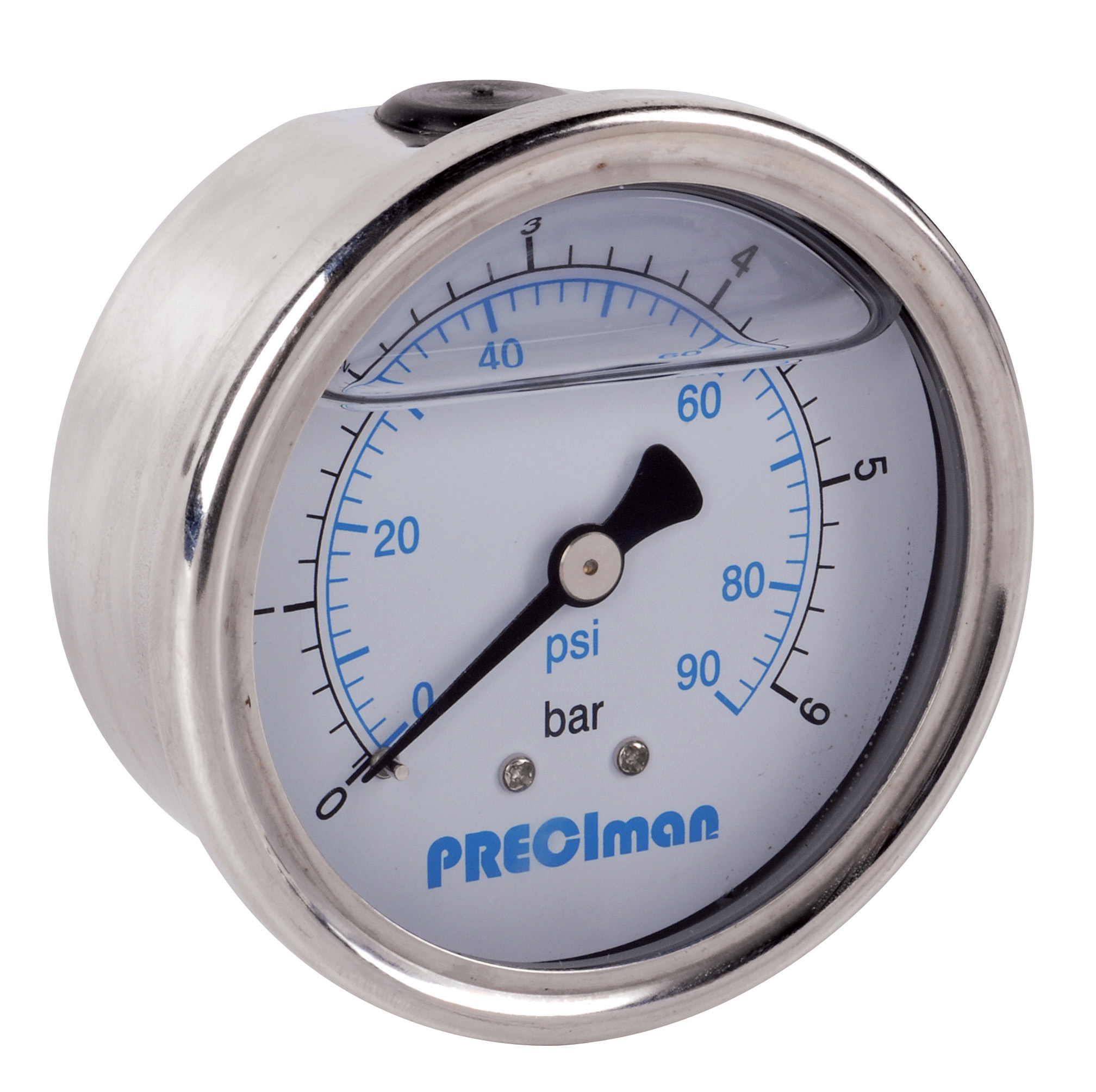 Glycerin stainless steel axial pressure gauge D100 0/+1bar G1/2
