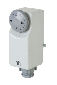 Surface-mounted thermostat external adjustment 0-90°C