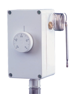 Sealed aquastat external adjustment 0/60°C capillary 1m