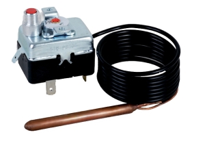 Safety aquastat internal adjustment manual reset 90-110°C capillary 3m