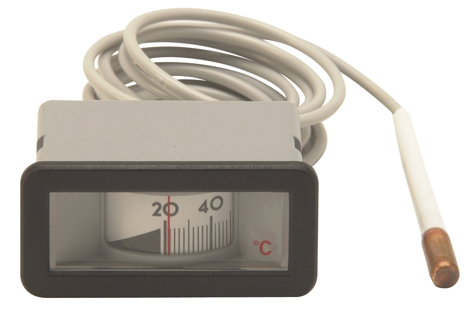Rectangular thermometer 0/120°C 64X31 capillary 1.5m